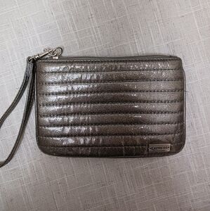 Express small silver wallet